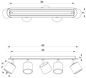 Faretto  DIXIE 5xGX53/11W/230V rosa
