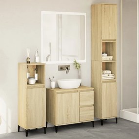 Set Mobili Da Bagno 3 Pz Rovere Sonoma İn Legno Multistrato /