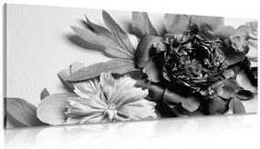 Stampa su tela – Peonie in bianco e nero
