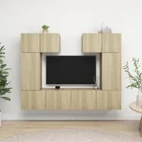 Set di Mobili Porta TV 6 pz Rovere Sonoma in Legno Multistratocod mxl 120793