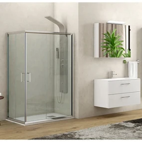 Kamalu - Box doccia dimensioni 140x80 vetro trasparente altezza 180cm K410