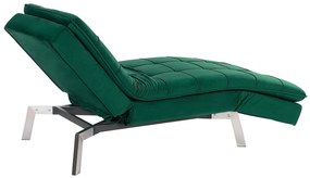 Chaise longue regolabile in velluto verde smeraldo LOIRET Beliani