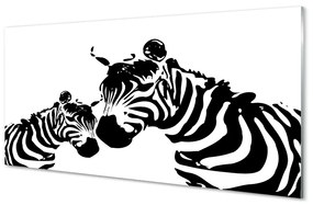 Quadro in vetro Zebre dipinte 100x50 cm