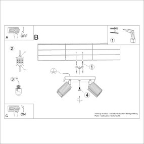 Sollux SL.1583 - Faretto KARBON 4xGU10/10W/230V nero