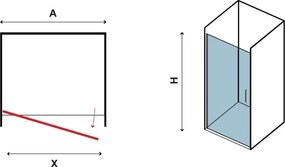 Kamalu - Box doccia porta battente nicchia 70cm vetro trasparente KS2800N