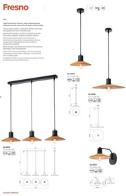 Redo 01-4055 - Lampadario a sospensione con filo FRESNO 1xE27/42W/230V diametro 40 cm