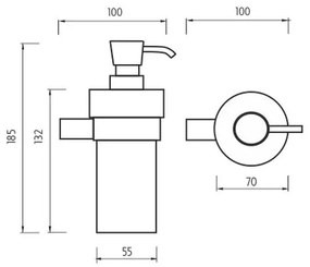 NIMCO BR 11031KN-26 - Distributore di sapone a parete BORMO 300 mm bianco/cromo lucido