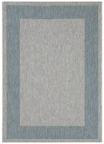 Tappeto Flatweave blu e grigio, L 230 x L 160 cm