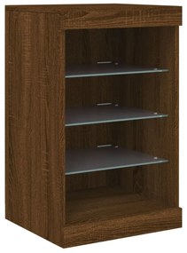 Credenza con luci led rovere marrone 41x37x67 cm