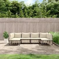 Set Divani da Giardino 6 pz con Cuscini Antracite in Polyrattancod mxl 76577