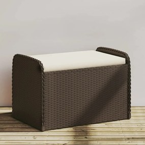 Cassapanca Con Cuscino Marrone 80x51x52 Cm İn Polyrattan /