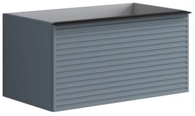 Mobile da bagno sotto lavabo Pixel stripes indaco L 80 x H 40 x P 45.5 cm 2 cassetti, lavabo non incluso