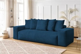 Divano in blu scuro con rivestimento in velluto a coste 280 cm Voltaire – Bobochic Paris