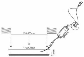 Faretto da incasso LED dimmerabile LED/12W/230V 3000-6500K Wi-Fi Tuya