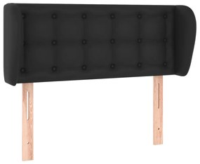 Testiera ad orecchio nera 93x23x78/88 cm in similpelle