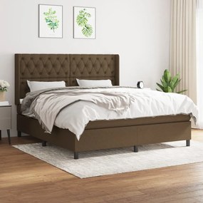Giroletto A Molle Con Materasso Marrone Scuro 160x200cm Tessuto /