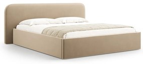 Letto matrimoniale imbottito grigio tortora con contenitore e rete inclusi 180x200 cm Elizabeth – Micadoni