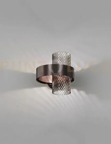 Armonia applique a parete 25 fume' rigato nickel nero satinato_rame...