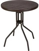 TAVOLO ACCIAIO RATTAN TONDO MARRONE WOODBROWN