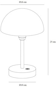 Nordlux - Lampada da tavolo ricaricabile dimmerabile ELLEN LED/2,8W/3,7V IP44 ve