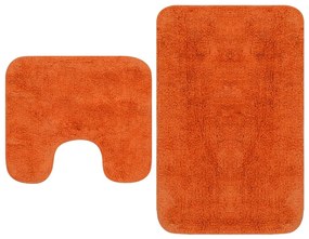 Set Tappetini Per Bagno 2 Pz İn Tessuto Arancione /