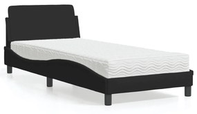 Letto Con Materasso Nero 80x200 Cm İn Tessuto /