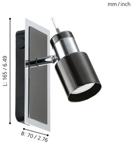 Eglo 30832 - Faretto LED DAVIDA 1 1xGU10/5W/230V nero