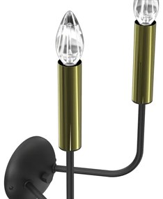 Applique AKASYA 2xE14/15W/230V nero/oro