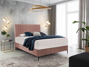 Letto matrimoniale boxspring Baviera - 160 x 200 cm , Tessuto rosa chiaro