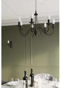 Lampadario a sospensione con catena MINERWA 3 3xE14/40W/230V nero