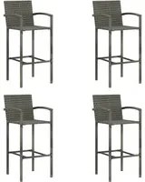 Sgabelli da Bar 4 pz Grigi in Polyrattan cod mxl 66370