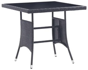 Set da Pranzo da Giardino 5 pz in Polyrattan Nero