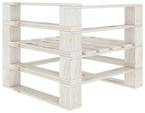 Set Salotto da Giardino 6 pz Pallet in Legno Bianco