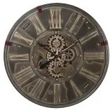 Orologio da Parete DKD Home Decor Ingranaggi Nero Dorato Ferro (80 x 6,5 x 80 cm)