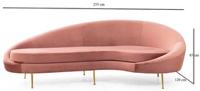 Divano rosa chiaro 255 cm Eses - Artie