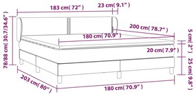 Giroletto a Molle con Materasso Grigio Scuro 180x200 cm Tessuto