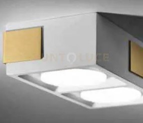 Velia lampada a soffitto 2 luci attacco gx53 ottone in gesso e allu...