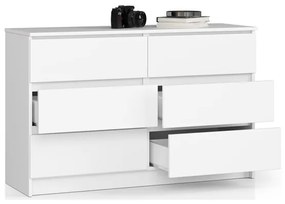 Cassettiera Credenza 120x40x77 Cm 6 Cassetti Artika Bianco Opaco