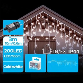 Brilagi - Catena luminosa LED da esterno 200 LED / 8 funzioni 13x0,6 m IP44 bianco freddo