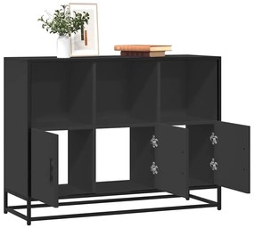 Credenza Nera 100x35x76 Cm İn Legno Multistrato /