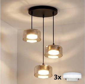 Brilagi - LED Lampada a sospensione con cavo AURA LUX 3xGX53/30W/230V nero/oro