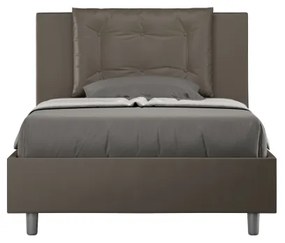 Letto una piazza e mezza contenitore imbottito 120x200 similpelle cappuccino Annalisa