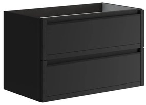 Mobile da bagno sospeso sotto lavabo L 79.5 x H 50 x P 45.5 cm antracite opaco, 2 cassetti TRATTO