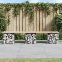 Panca Giardino Design Gabbione 203x44x42 cm Legno Massello Pino 834341