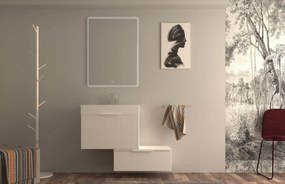 Mobile da bagno sospeso sotto lavabo L 70 x H 43 x P 44 cm bianco laccato opaco, 3 cassetti BADEN HAUS MODULA