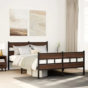 Giroletto Senza Materaso İn Metallo Rovere Marrone 160x200 Cm /