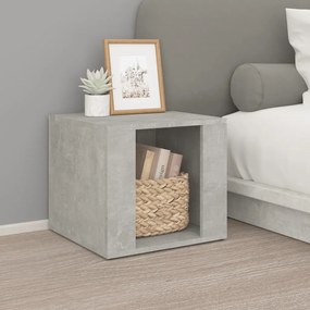 Comodino Grigio Cemento 41x40x36 Cm İn Legno Multistrato /