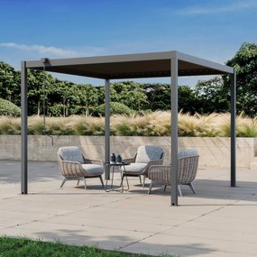 PRIMEYARD Pergola 3x3m, tetto lamellare, antracite - (GFPV01107)