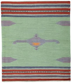 Kilim Tappeto persiano 80x100 Verde (Iran) Tessuto A Mano