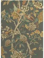 GP & J Baker Tapete Hydrangea Bird - Charcoal/ Sienna
